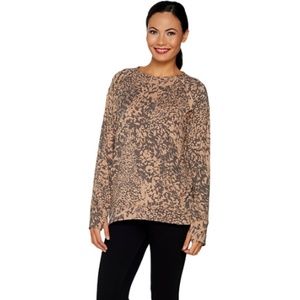 Cuddl Dud French Terry Raglan Sleeve Pullover Top